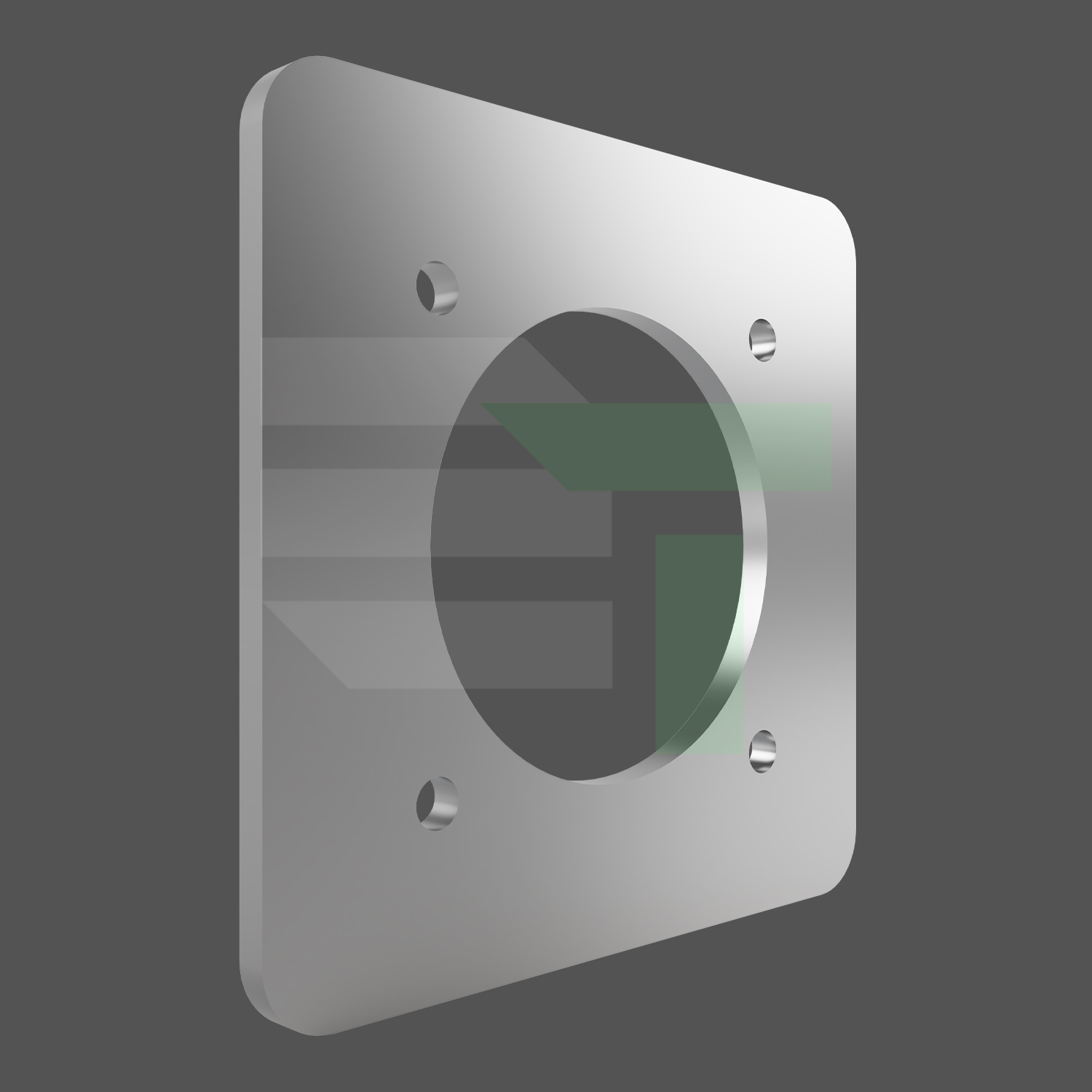 EVT12S-1/2IN square aluminum end-plate truss spacer for 12-inch bolt truss systems shown in brushed aluminum finish