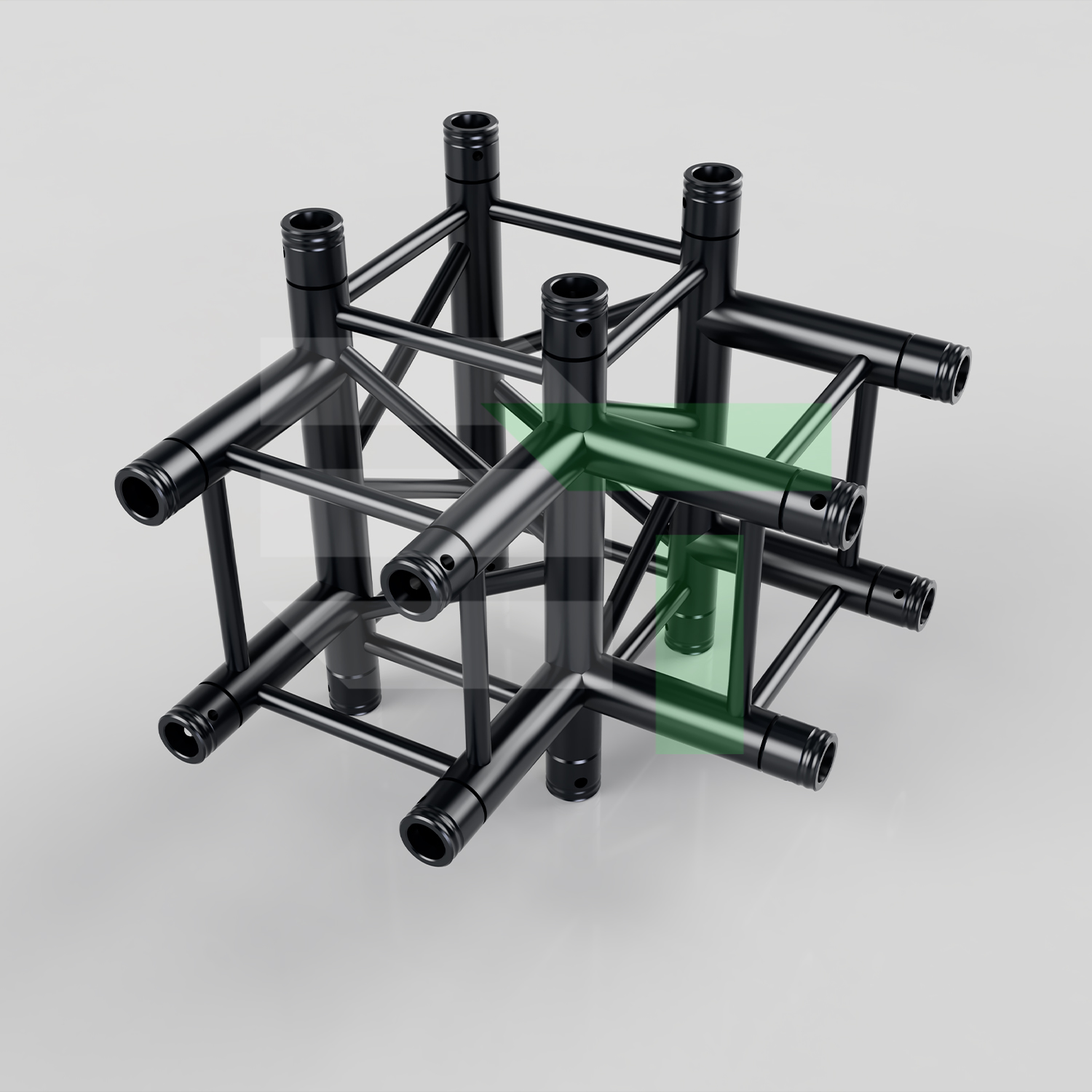EVT290S-4WT Black | 4-Way T-Junction