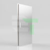 EVT12S-BP40AR1 20 x 40-inch aluminum base plate for 12-inch end-plate bolt truss systems shown in brushed aluminum finish with integrated laser-cut carry handle and six bolt hole pattern
